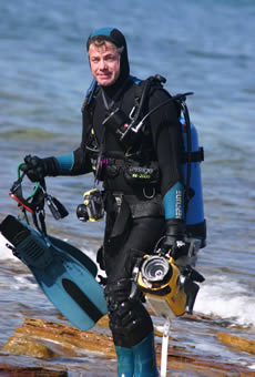 George Evatt after diving
